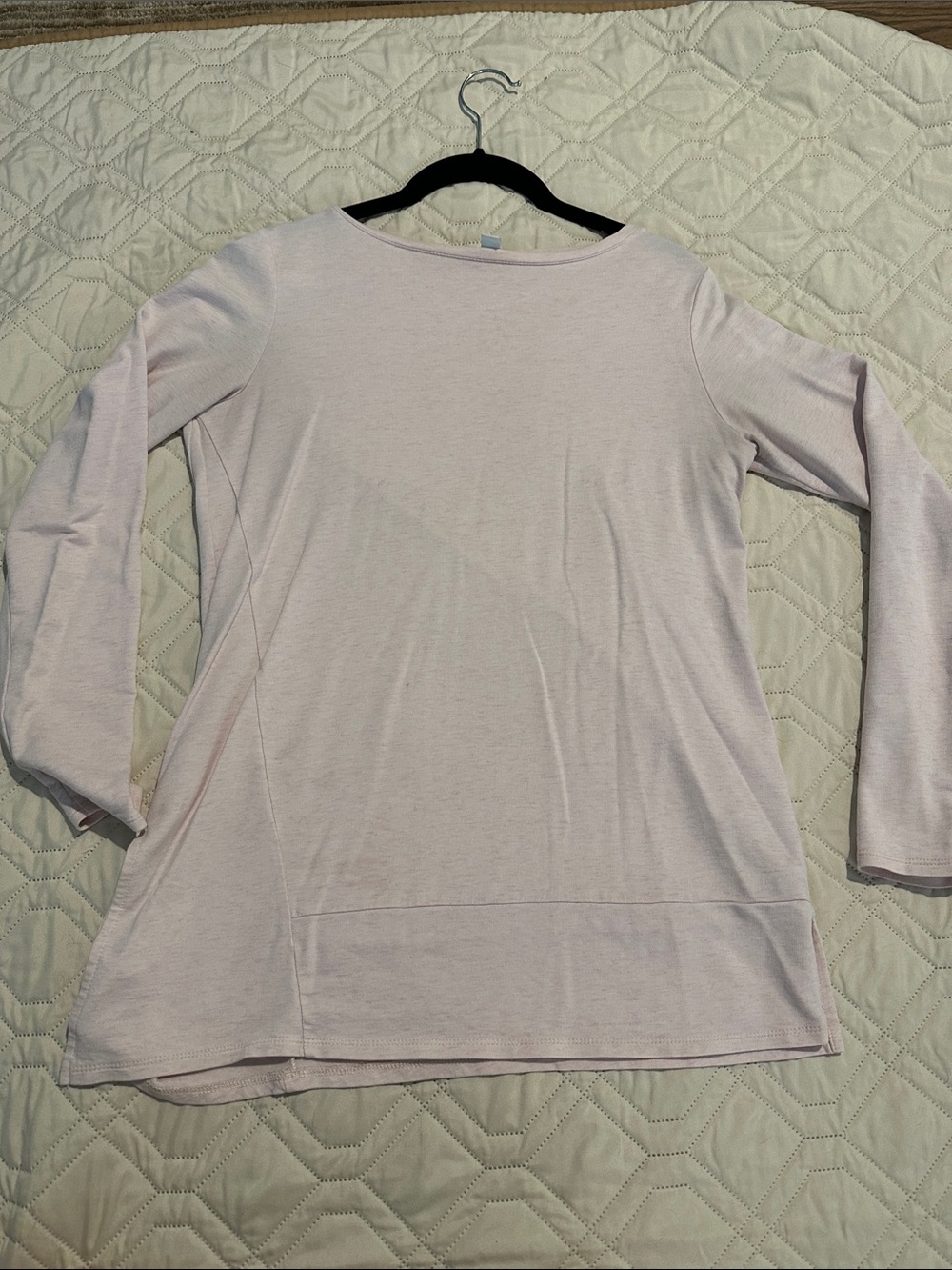 Women's Light Pink Long Sleeve Boatneck Top